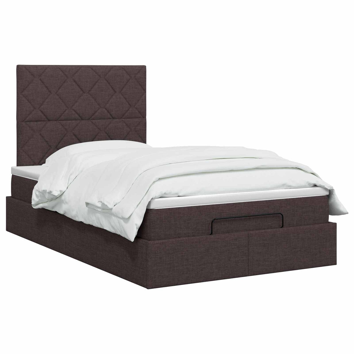 Κρεβάτι Ottoman με Στρώμα και LED Σκούρο Καφέ 120 x 200 cm - Pakobazaar
