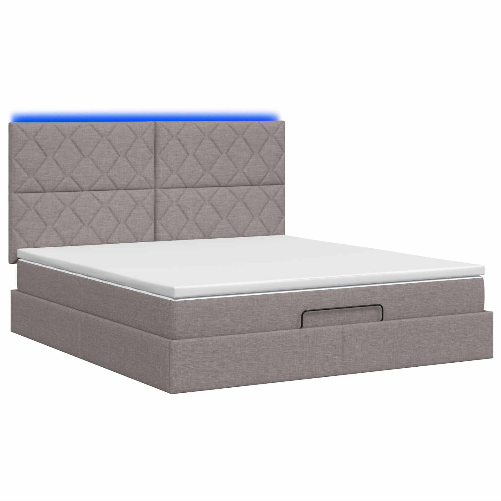 Κρεβάτι Ottoman με Στρώμα και LED Taupe 140 x 190 cm Ύφασμα - Pakobazaar