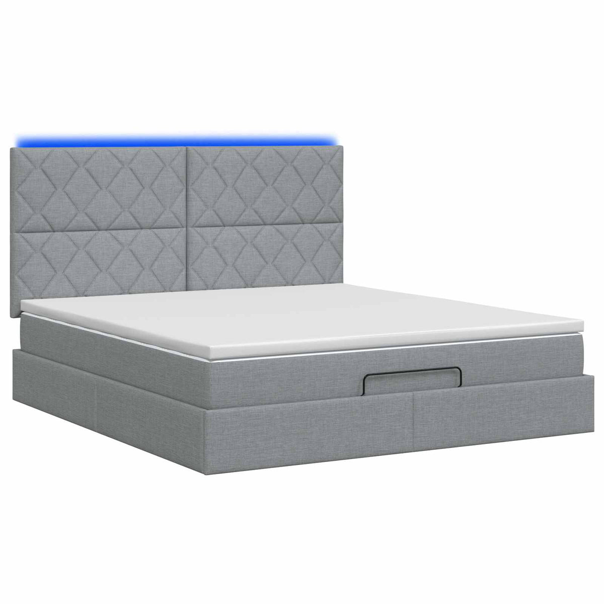 Κρεβάτι Ottoman με Στρώμα και LED Ανοιχτό γκρι 140 x 200 cm - Pakobazaar