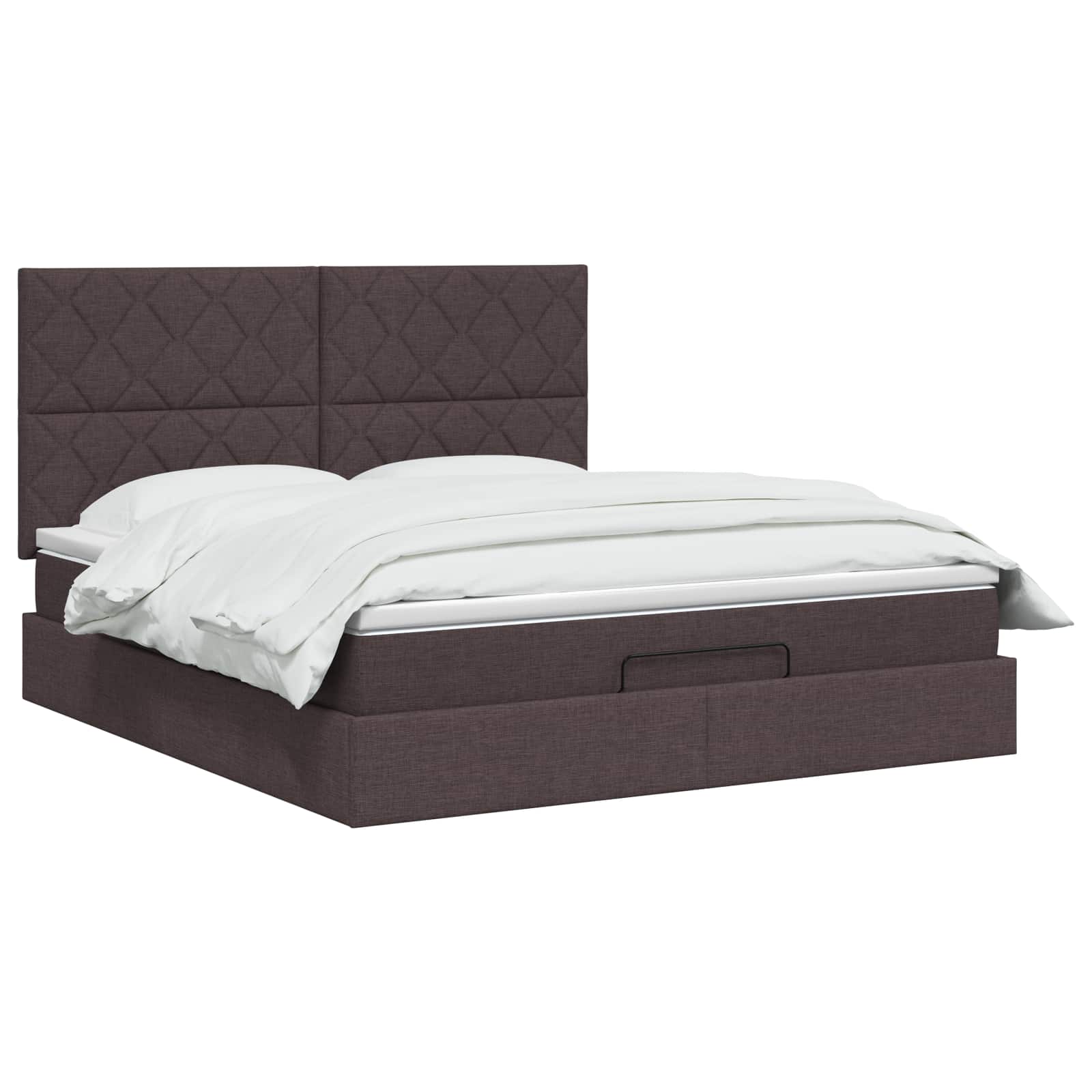 Κρεβάτι Ottoman με Στρώμα και LED Σκούρο Καφέ 140 x 200 cm - Pakobazaar