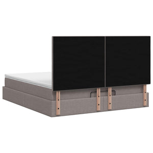 Κρεβάτι Ottoman με Στρώμα και LED Taupe 140 x 200 cm Ύφασμα - Pakobazaar