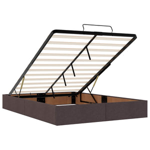 Κρεβάτι Ottoman με Στρώμα και LED Σκούρο Καφέ 160 x 200 cm