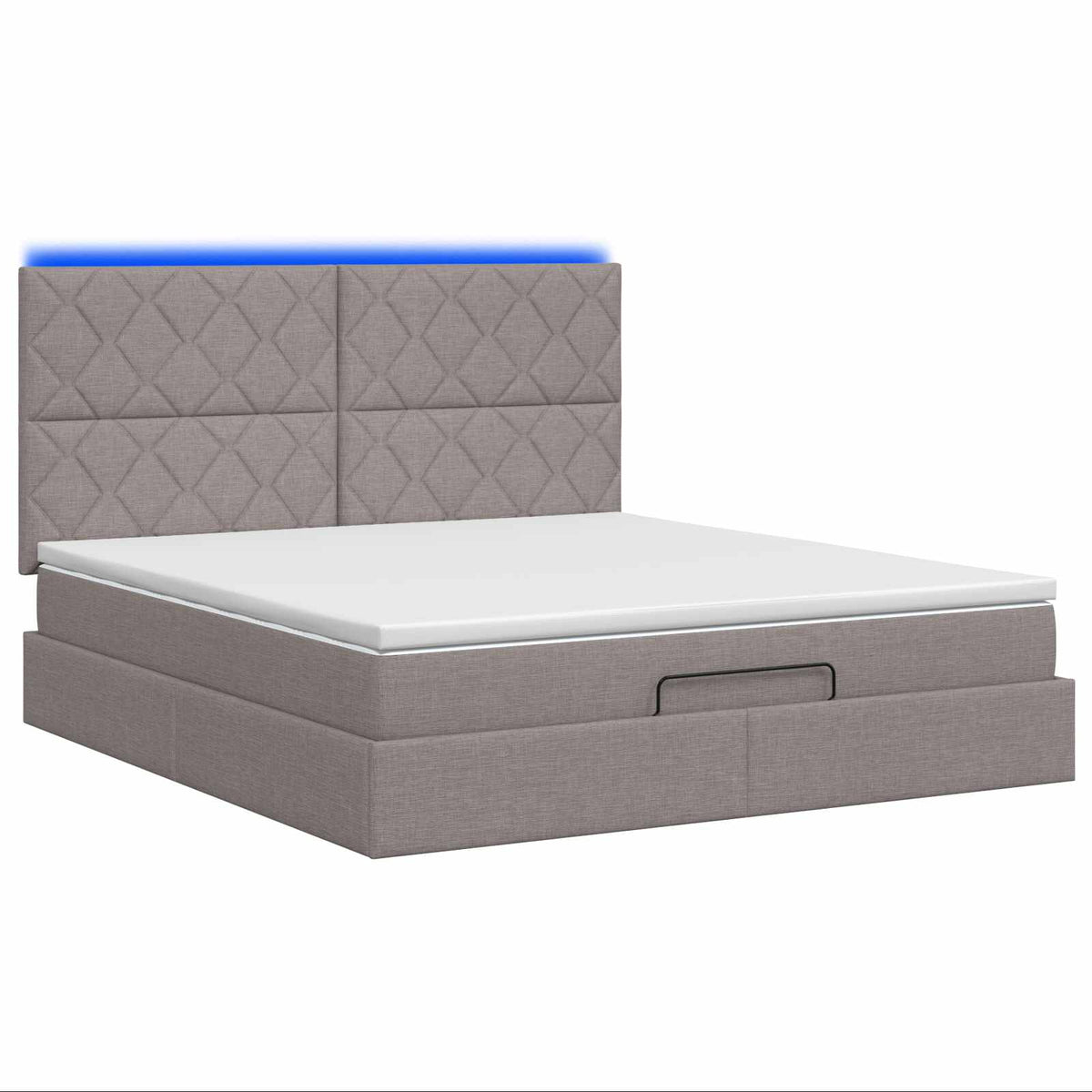 Κρεβάτι Ottoman με Στρώμα και LED Taupe 180 x 200 cm Ύφασμα - Pakobazaar