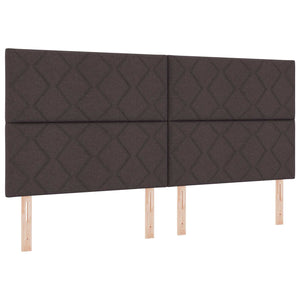Κρεβάτι Ottoman με Στρώμα και LED Σκούρο Καφέ 200 x 200 cm