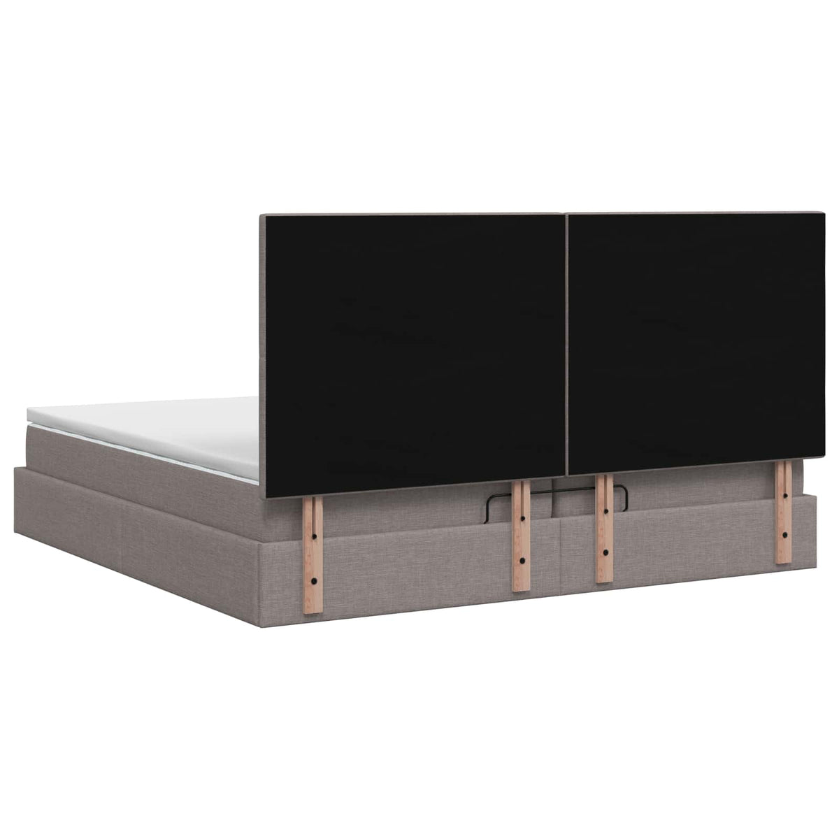 Κρεβάτι Ottoman με Στρώμα και LED Taupe 200 x 200 cm Ύφασμα - Pakobazaar