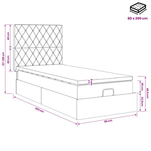 Κρεβάτι Ottoman με Στρώμα και LED Σκούρο Γκρι 80 x 200 cm - Pakobazaar