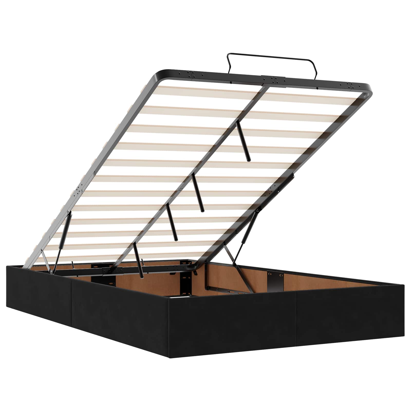 Κρεβάτι Ottoman με Στρώμα και LED Μαύρο 120 x 190 cm Βελούδο - Pakobazaar