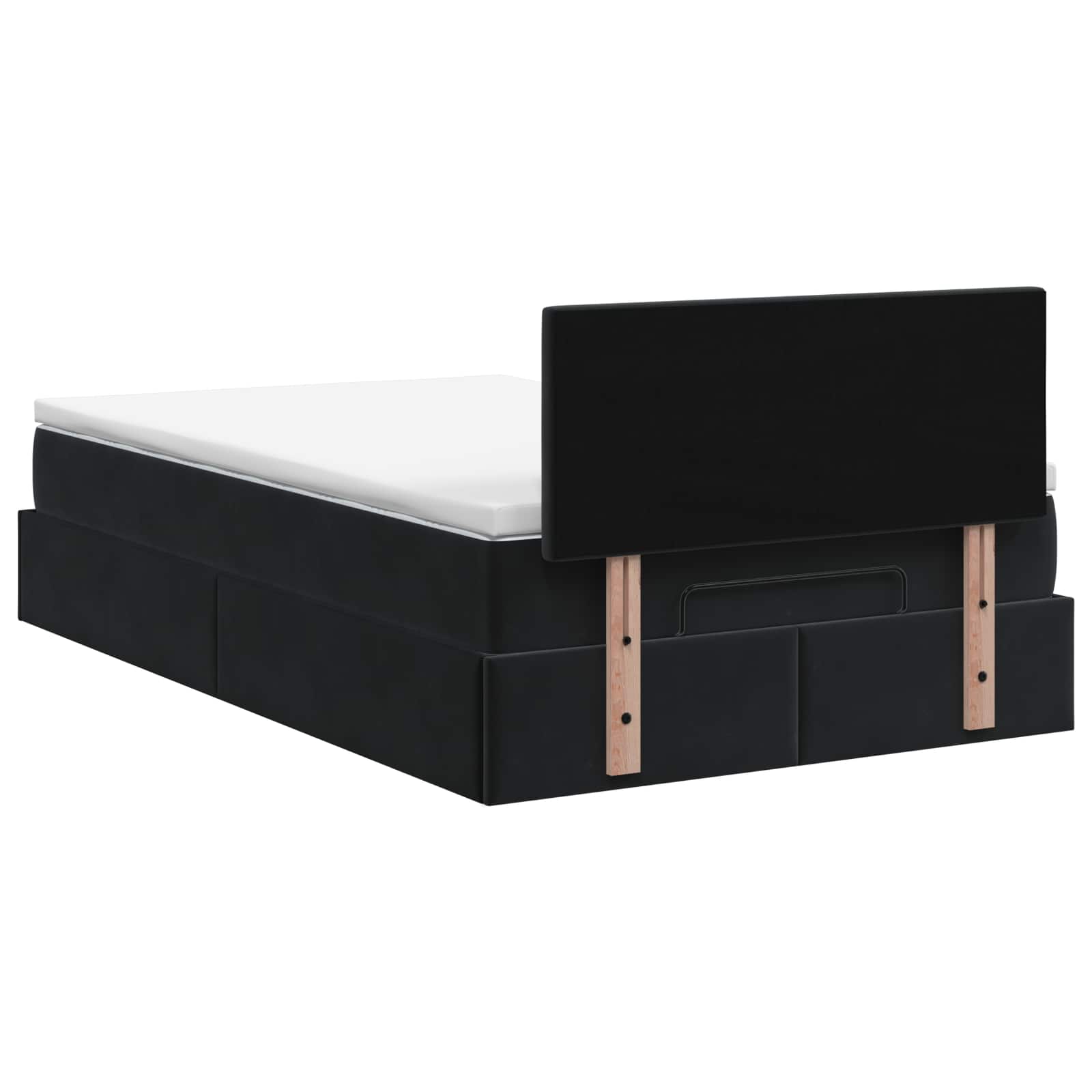 Κρεβάτι Ottoman με Στρώμα και LED Μαύρο 120 x 190 cm Βελούδο - Pakobazaar