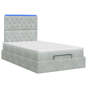 Κρεβάτι Ottoman με Στρώμα και LED Ανοιχτό γκρι 120 x 200 cm - Pakobazaar