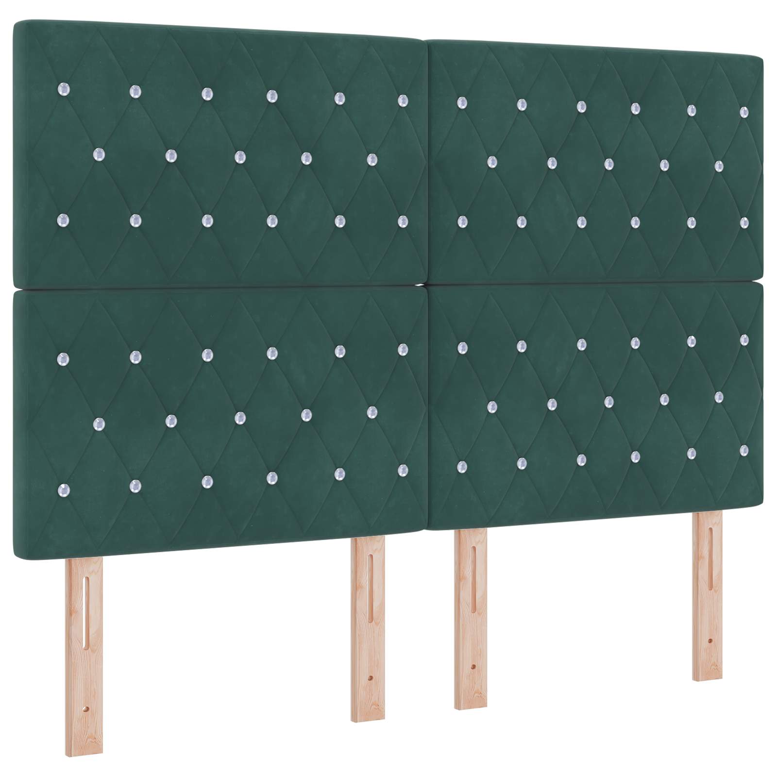 Κρεβάτι Ottoman με Στρώμα και LED Σκούρο Πράσινο 140 x 190 cm - Pakobazaar