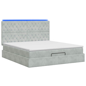 Κρεβάτι Ottoman με Στρώμα και LED Ανοιχτό γκρι 180 x 200 cm - Pakobazaar