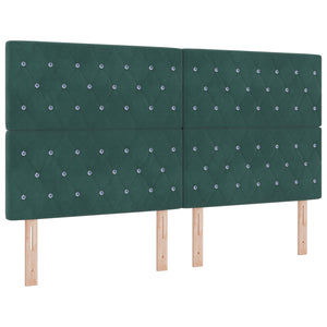 Κρεβάτι Ottoman με Στρώμα και LED Σκούρο Πράσινο 180 x 200 cm