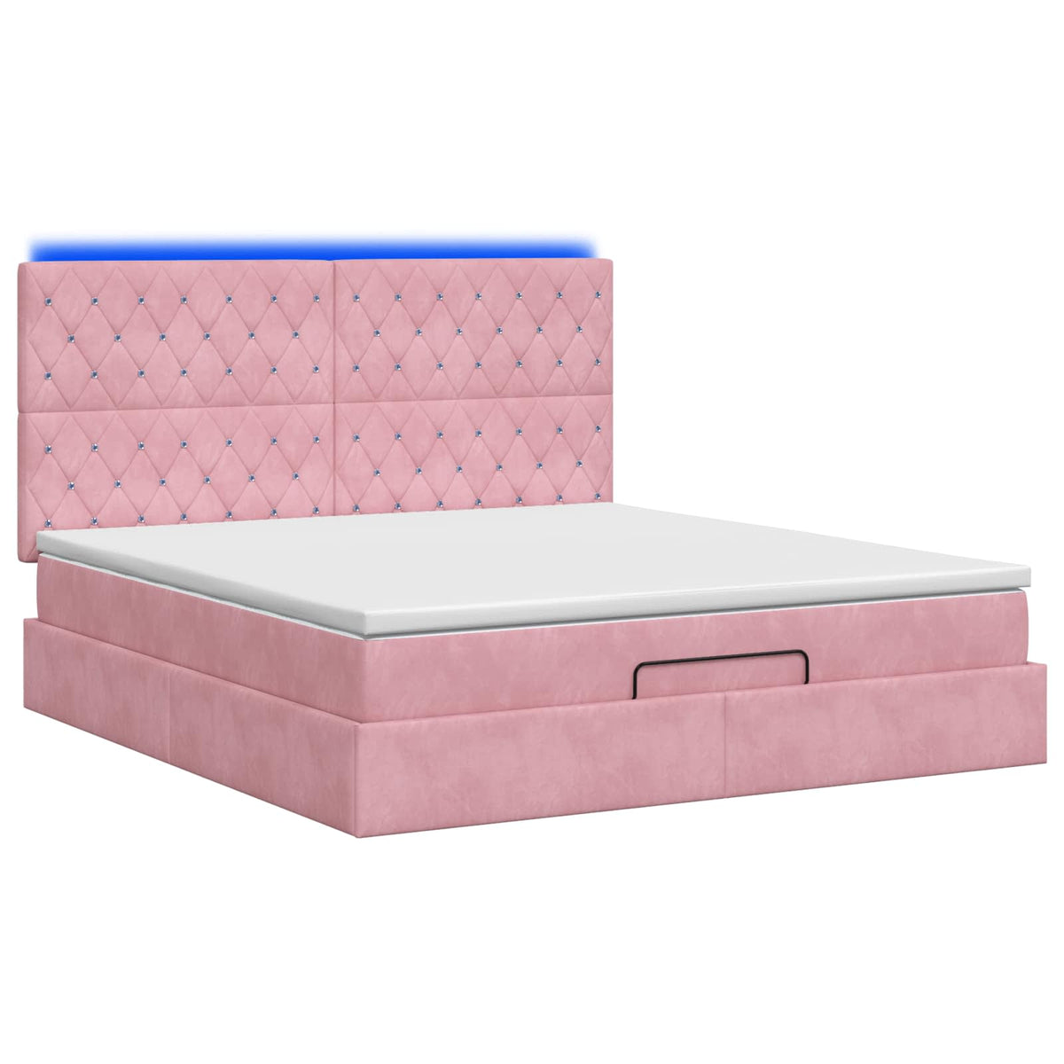 Κρεβάτι Ottoman με Στρώμα και LED Ροζ 180 x 200 cm Βελούδο - Pakobazaar