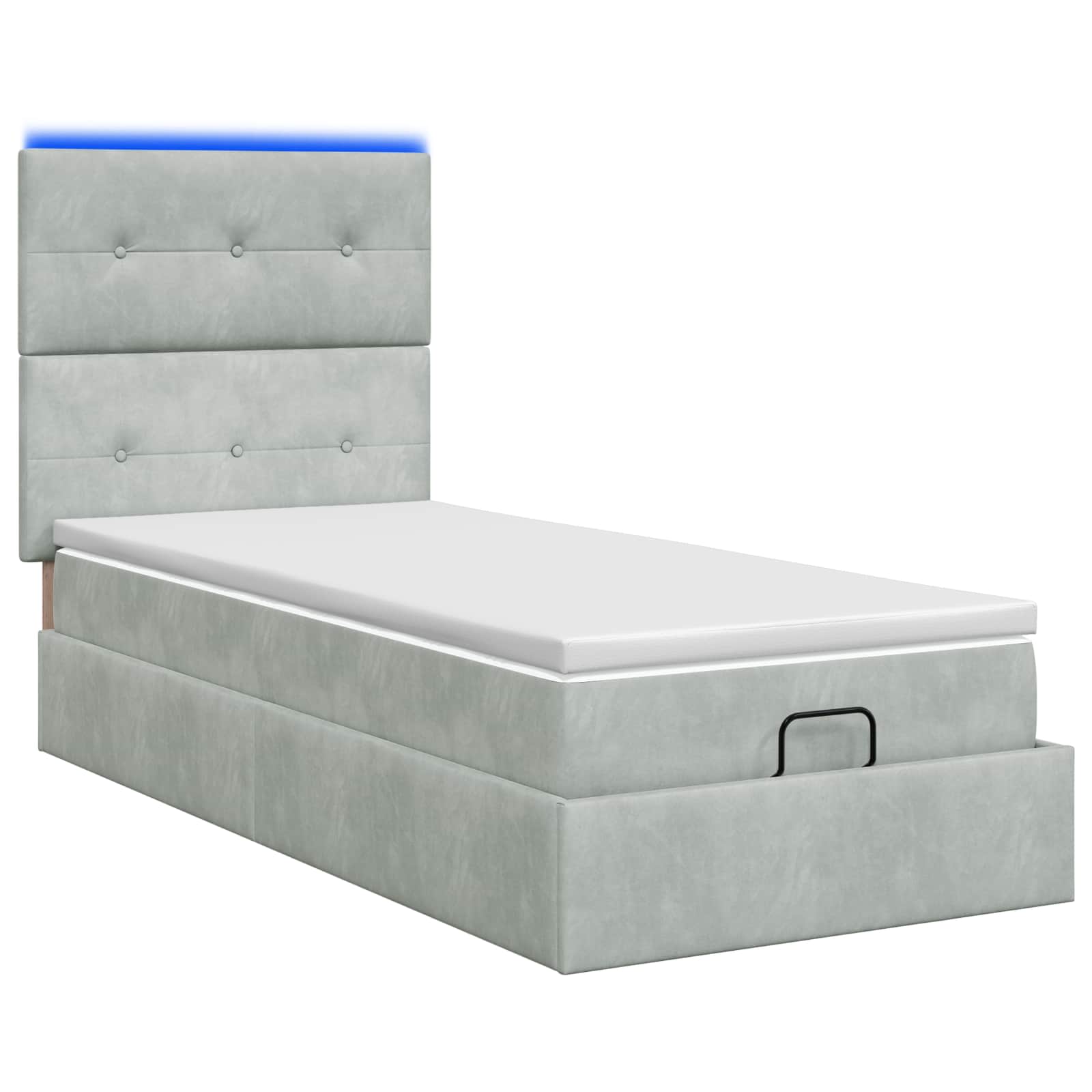 Κρεβάτι Ottoman με Στρώμα και LED Ανοιχτό γκρι 80 x 200 cm - Pakobazaar