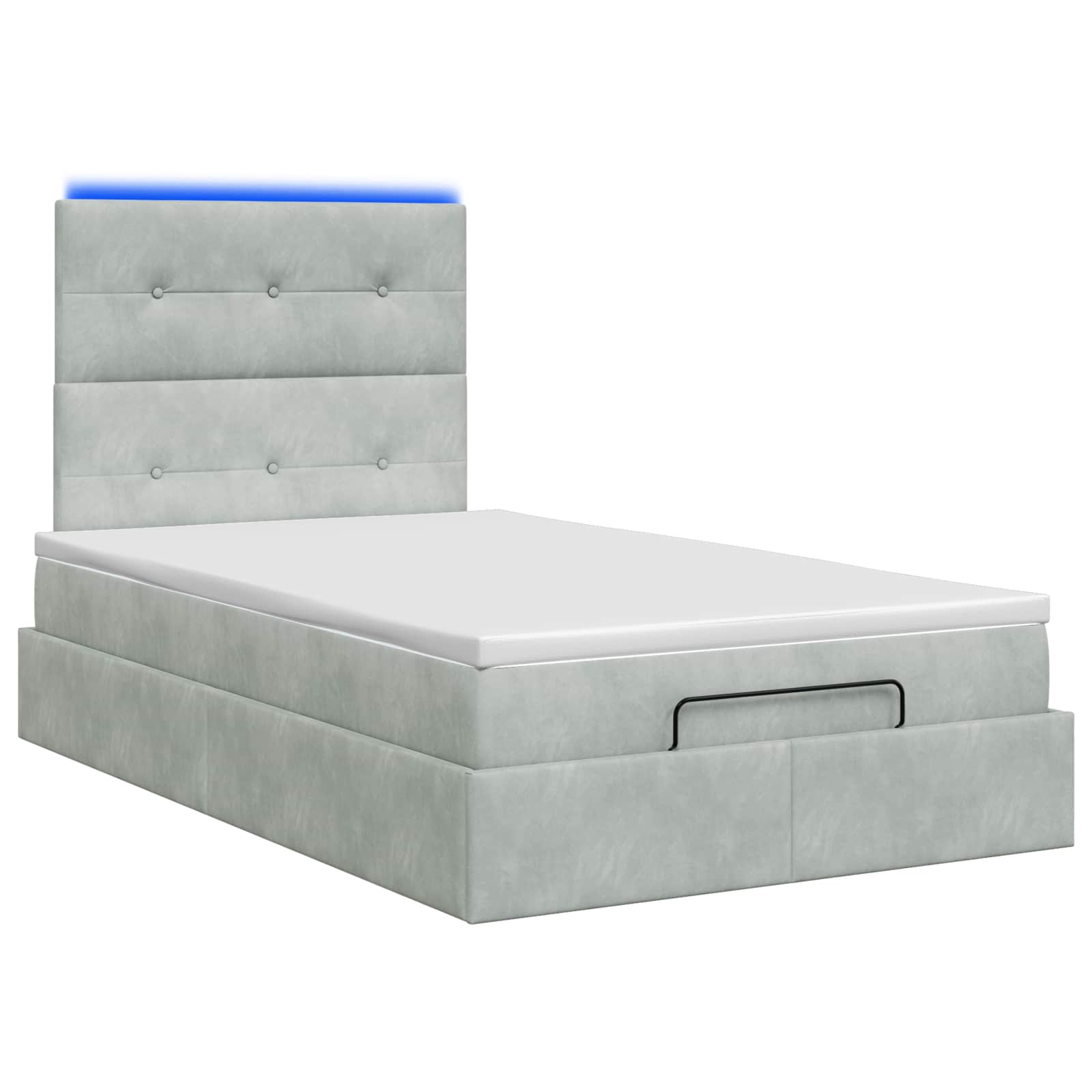 Κρεβάτι Ottoman με Στρώμα και LED Ανοιχτό γκρι 120 x 200 cm - Pakobazaar