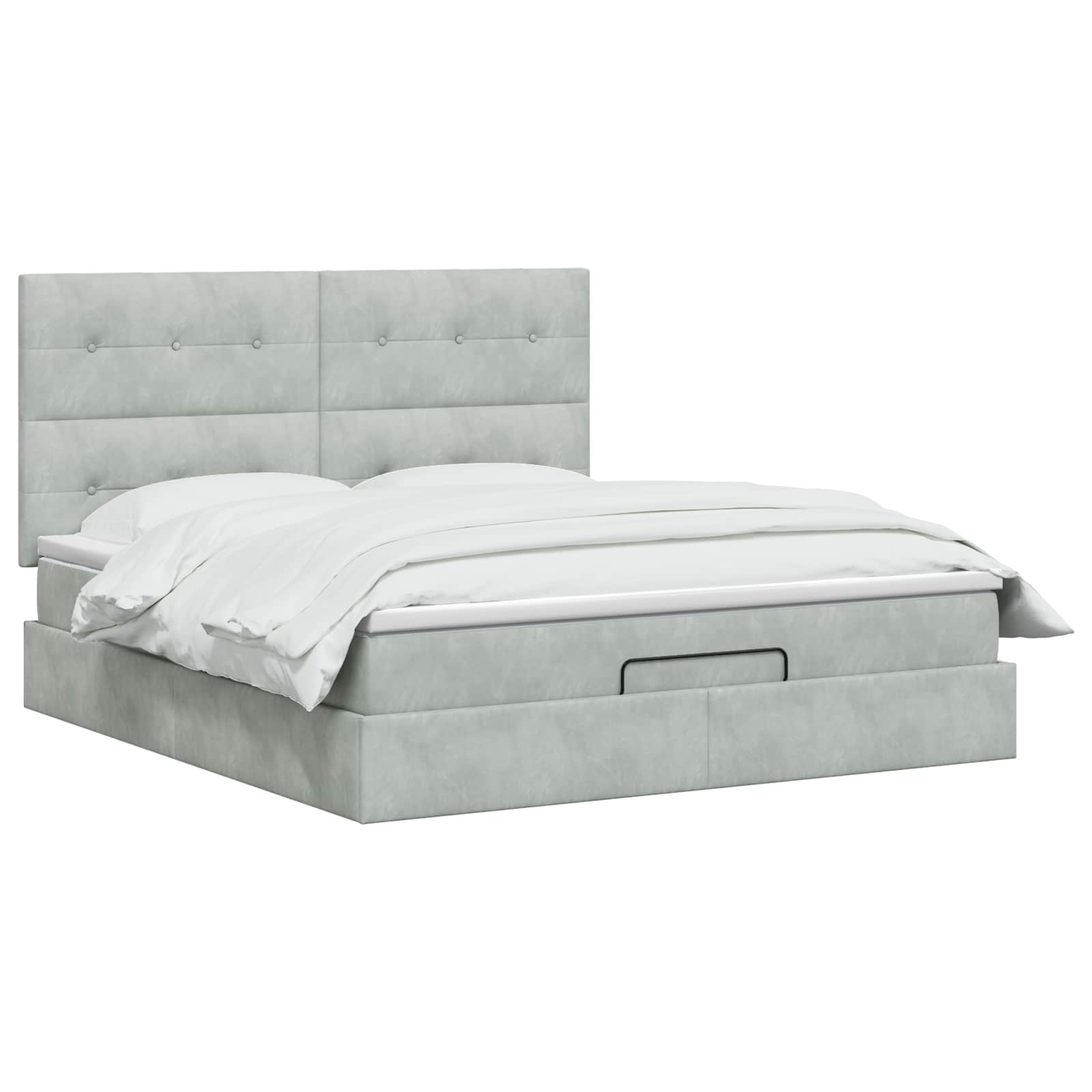 Κρεβάτι Ottoman με Στρώμα και LED Ανοιχτό γκρι 140 x 190 cm - Pakobazaar