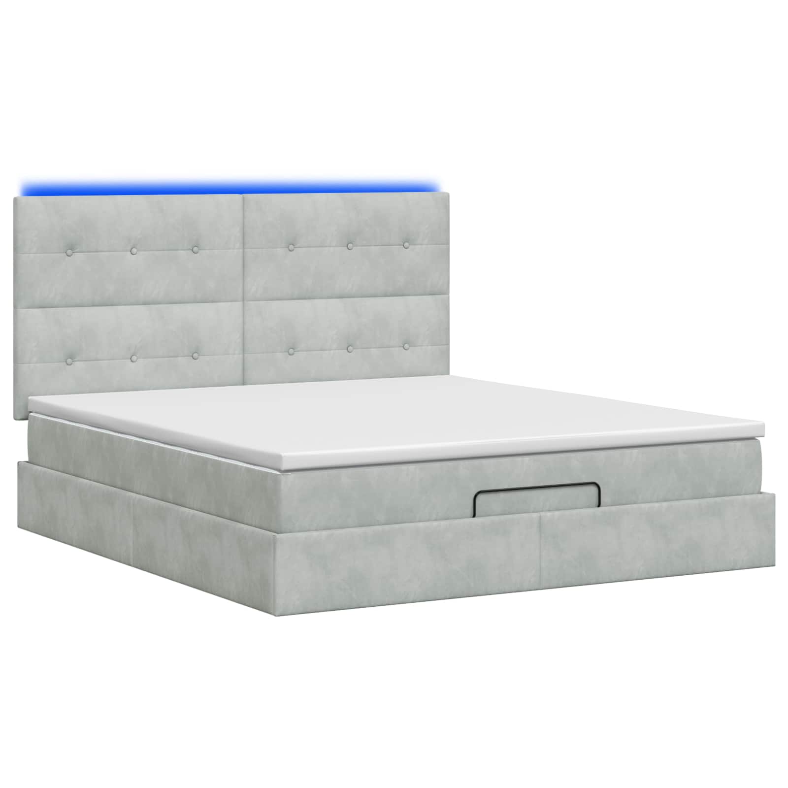 Κρεβάτι Ottoman με Στρώμα και LED Ανοιχτό γκρι 180 x 200 cm
