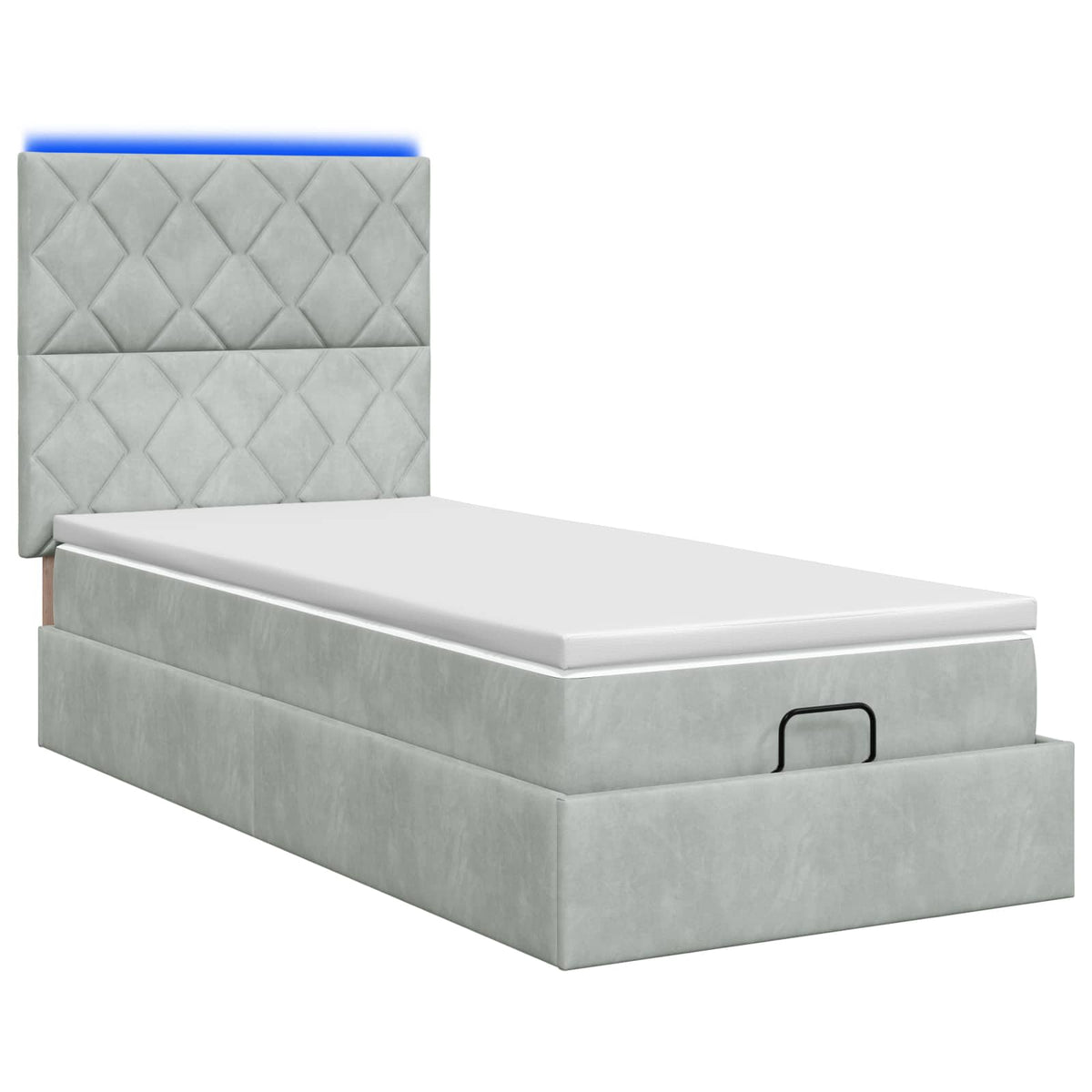 Κρεβάτι Ottoman με Στρώμα και LED Ανοιχτό γκρι 80 x 200 cm - Pakobazaar