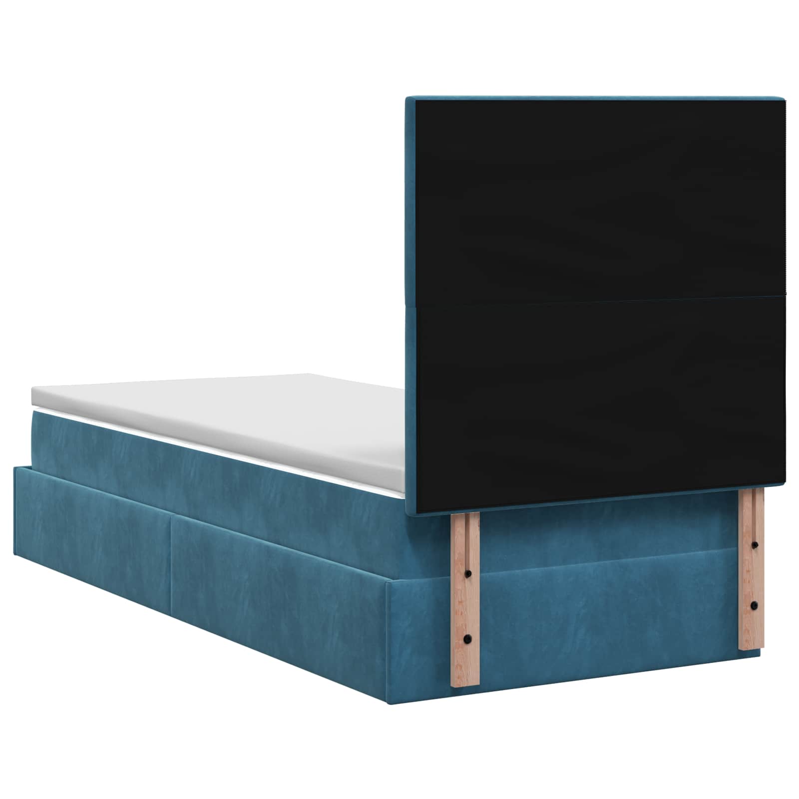 Κρεβάτι Ottoman με Στρώμα και LED Σκούρο Μπλε 80 x 200 cm