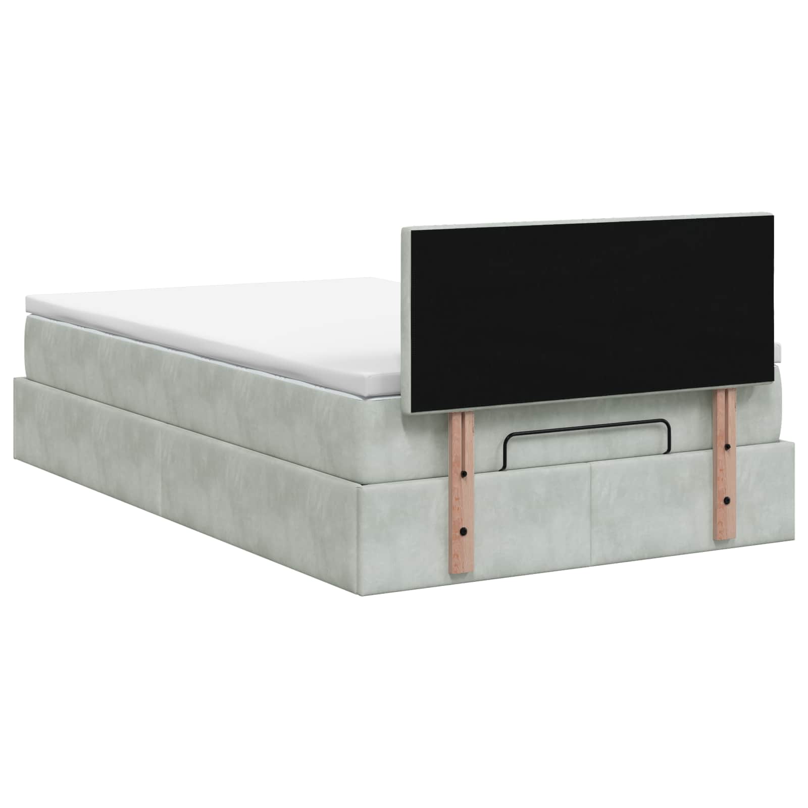 Κρεβάτι Ottoman με Στρώμα και LED Ανοιχτό γκρι 120 x 190 cm - Pakobazaar