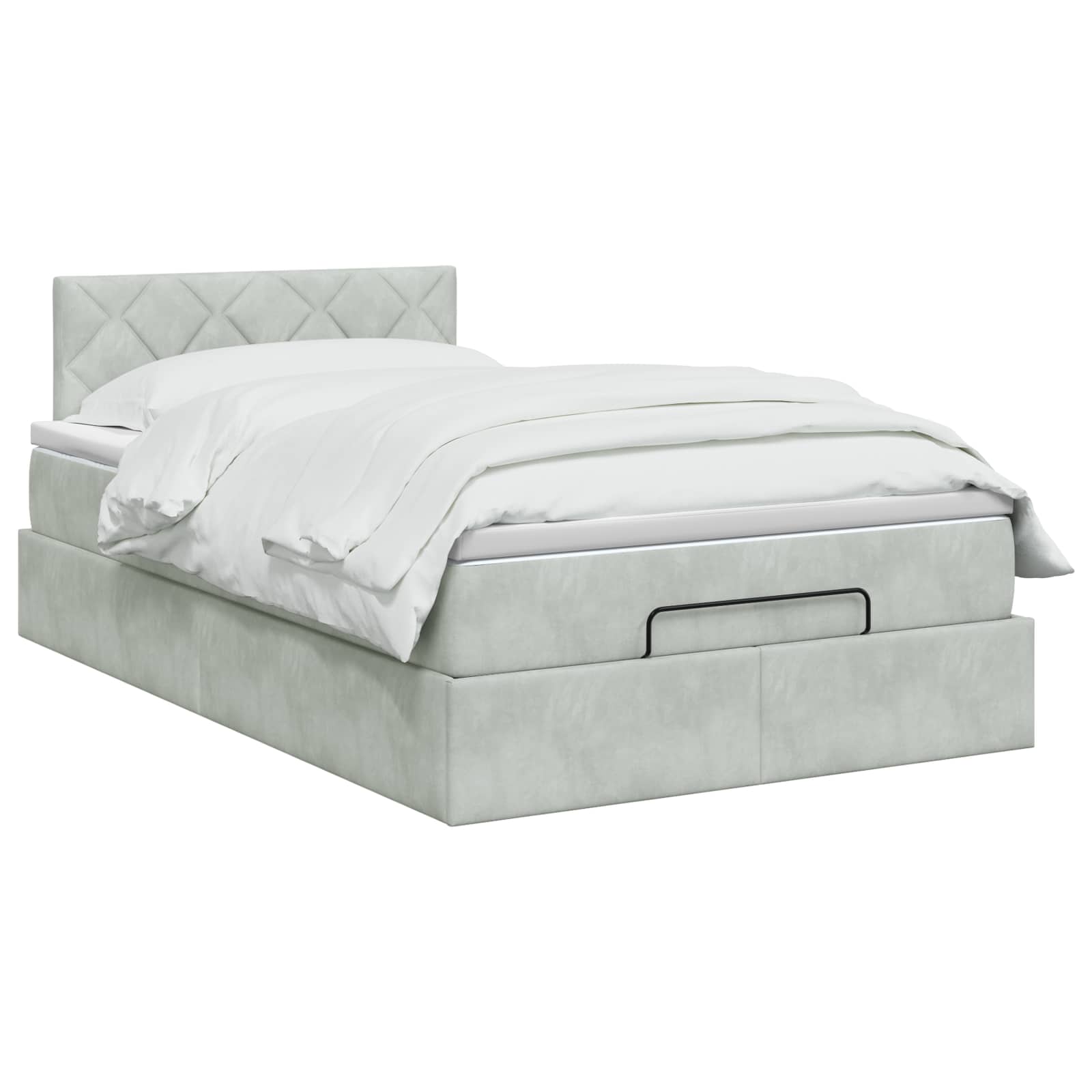 Κρεβάτι Ottoman με Στρώμα και LED Ανοιχτό γκρι 120 x 190 cm - Pakobazaar