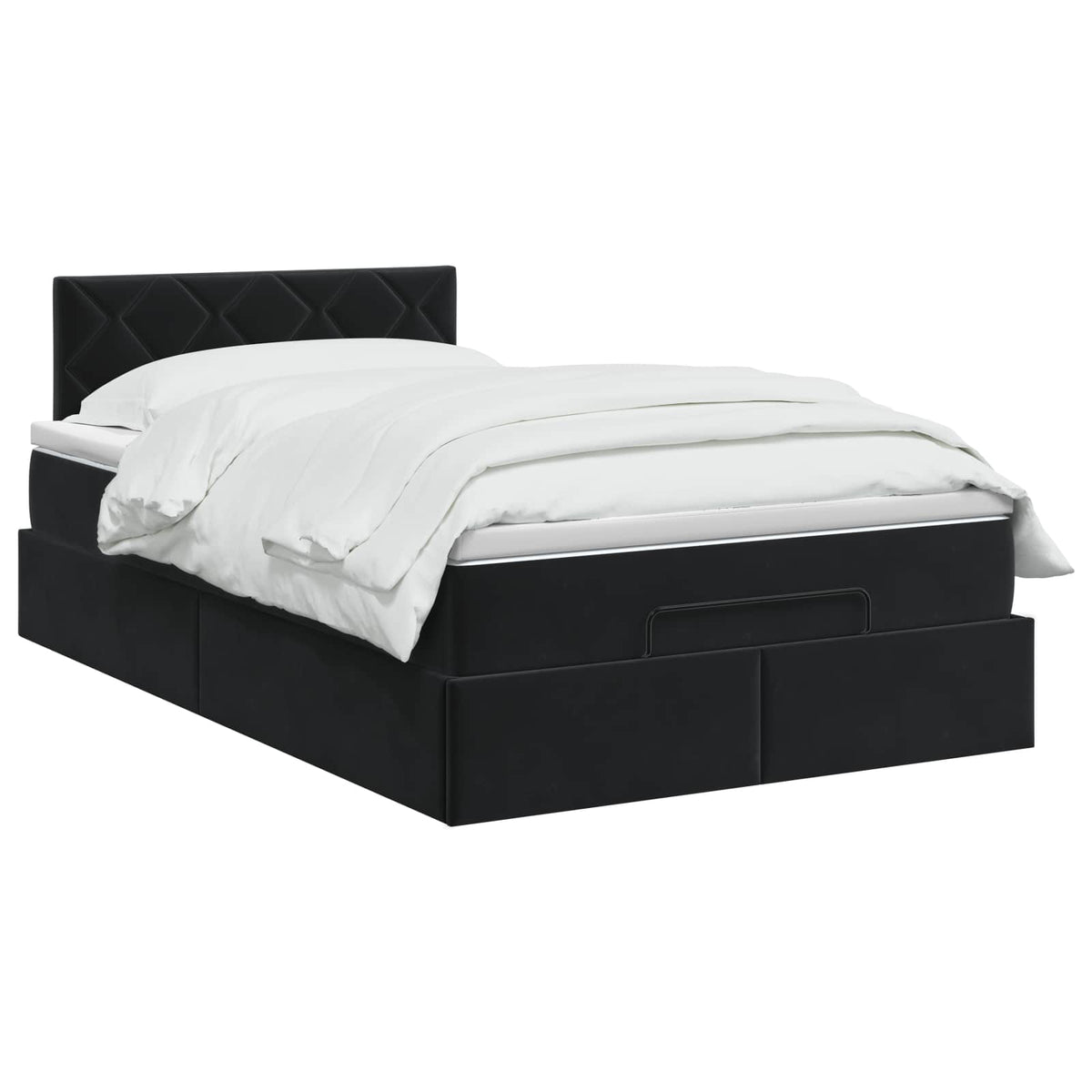 Κρεβάτι Ottoman με Στρώμα και LED Μαύρο 120 x 190 cm Βελούδο - Pakobazaar