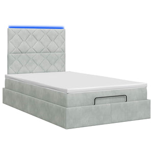 Κρεβάτι Ottoman με Στρώμα και LED Ανοιχτό γκρι 120 x 200 cm - Pakobazaar