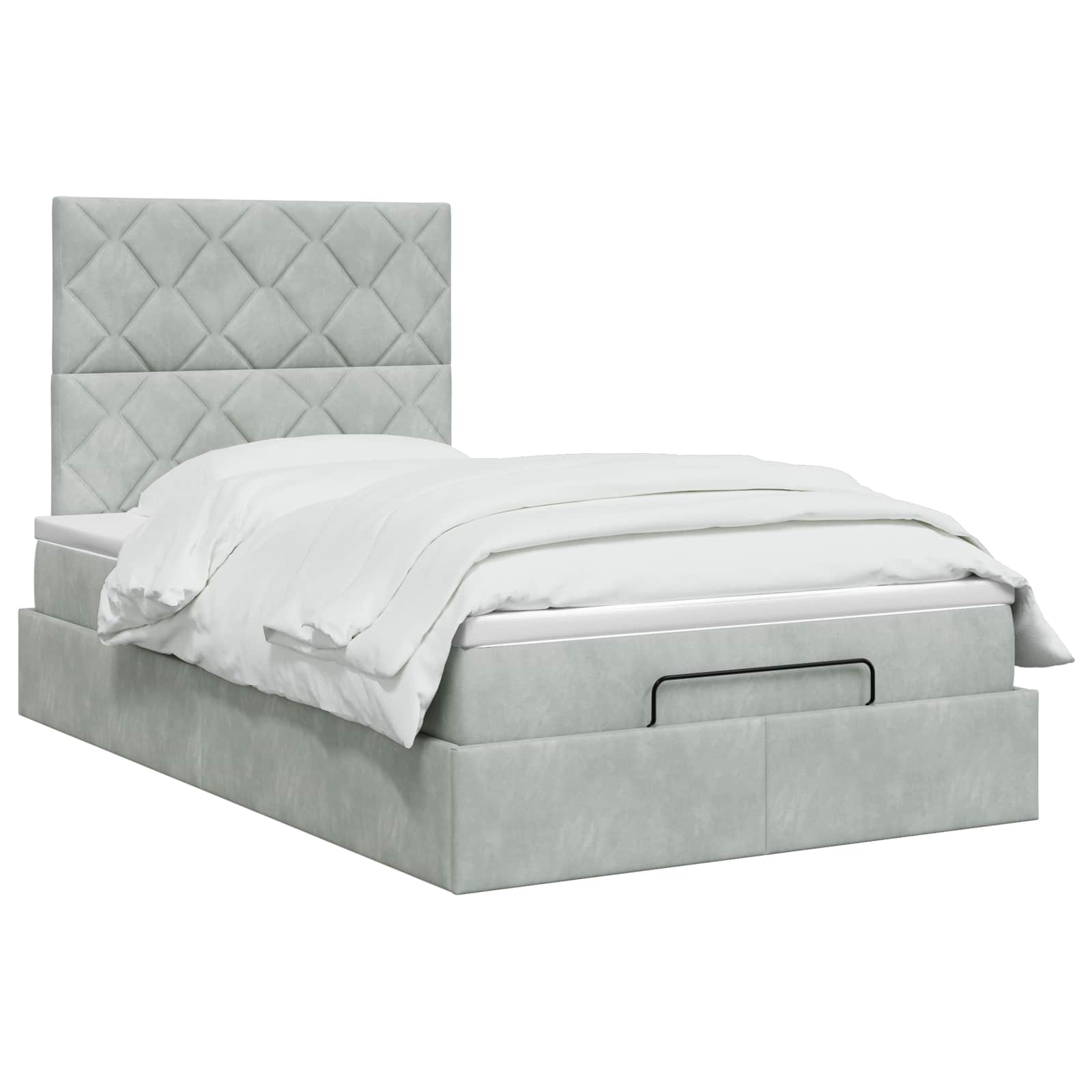 Κρεβάτι Ottoman με Στρώμα και LED Ανοιχτό γκρι 120 x 200 cm - Pakobazaar