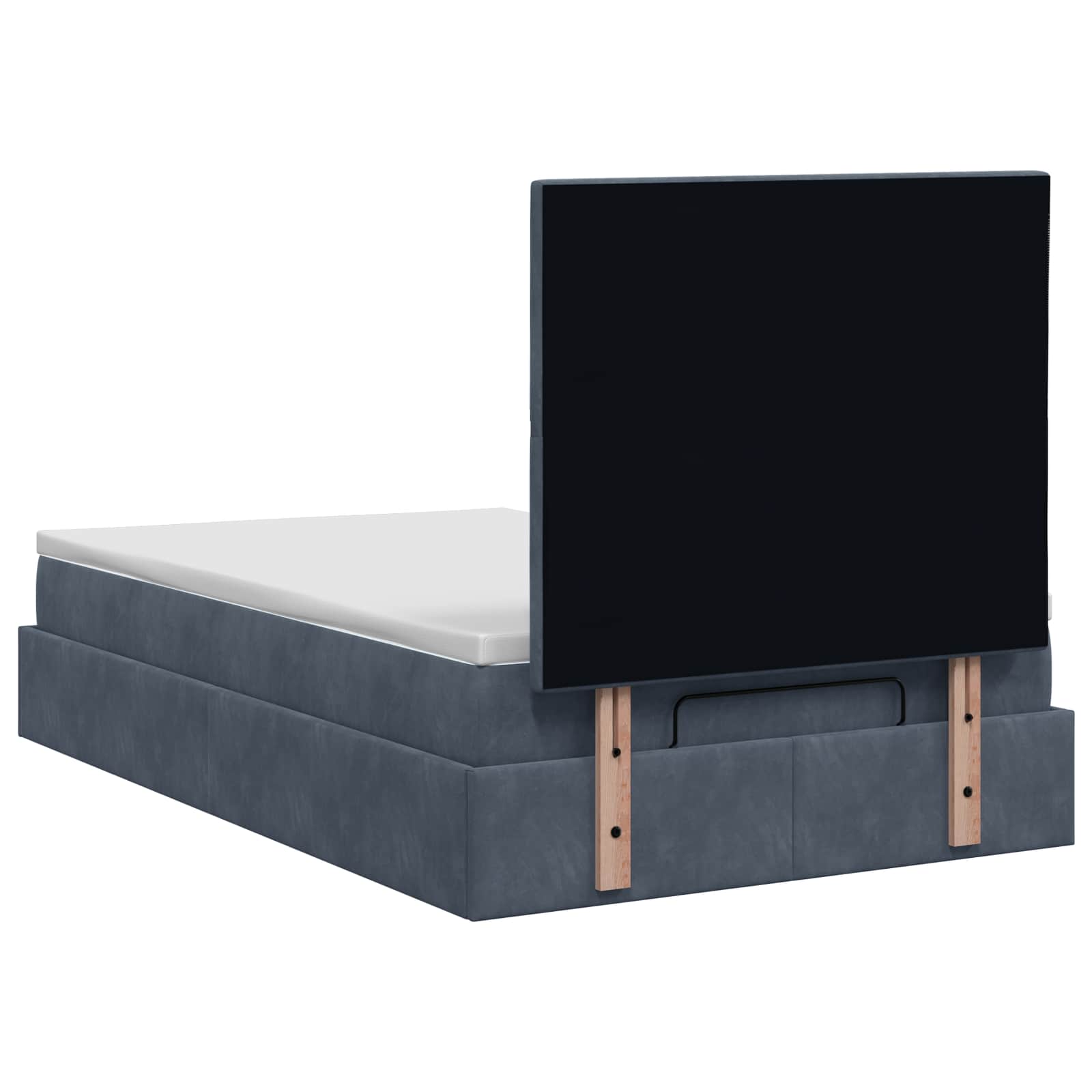 Κρεβάτι Ottoman με Στρώμα και LED Σκούρο Γκρι 120 x 200 cm - Pakobazaar