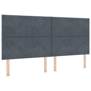 Κρεβάτι Ottoman με Στρώμα και LED Σκούρο Γκρι 200 x 200 cm
