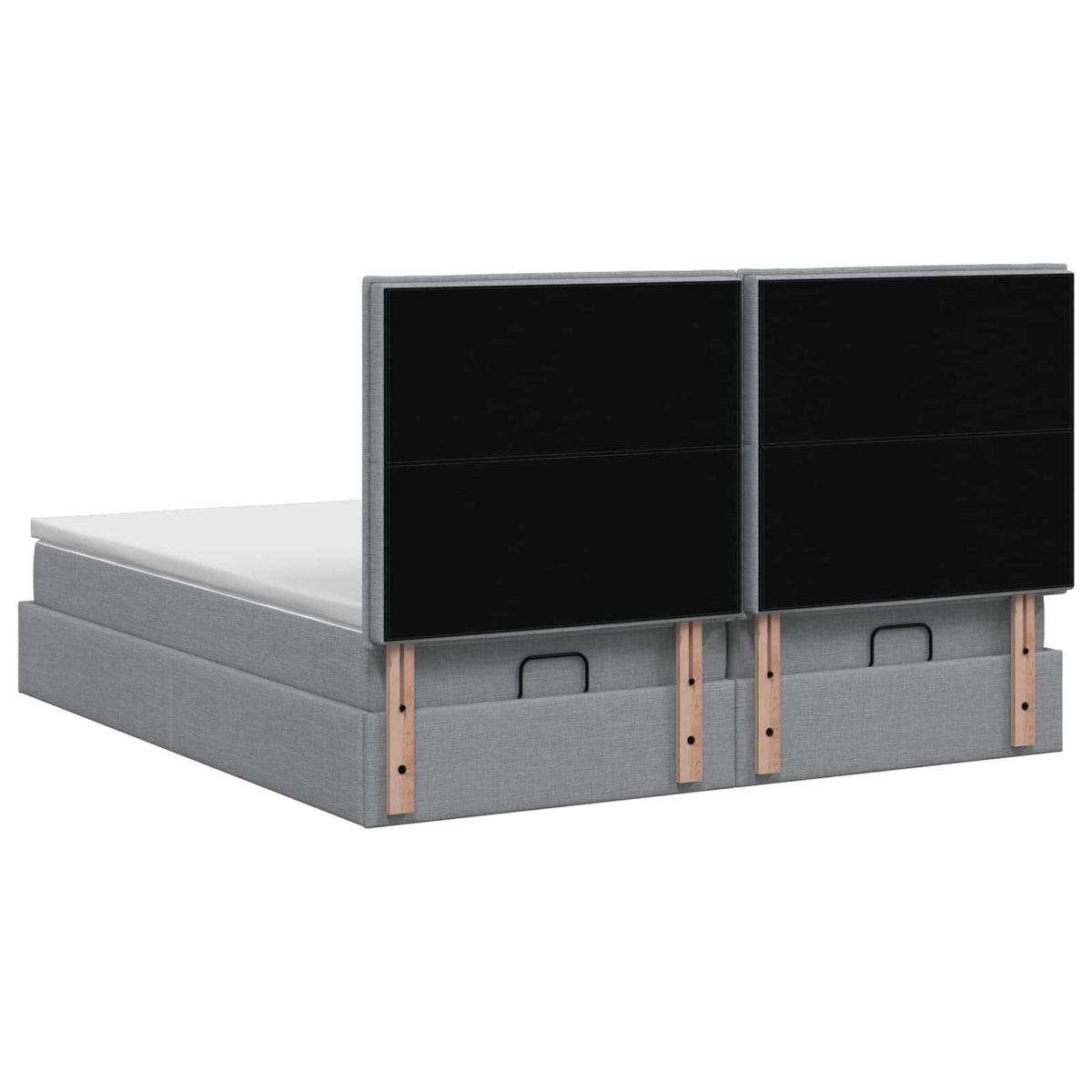 Κρεβάτι Ottoman με Στρώμα και LED Ανοιχτό γκρι 180 x 200 cm