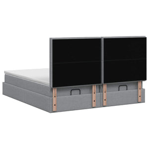 Κρεβάτι Ottoman με Στρώμα και LED Ανοιχτό γκρι 180 x 200 cm