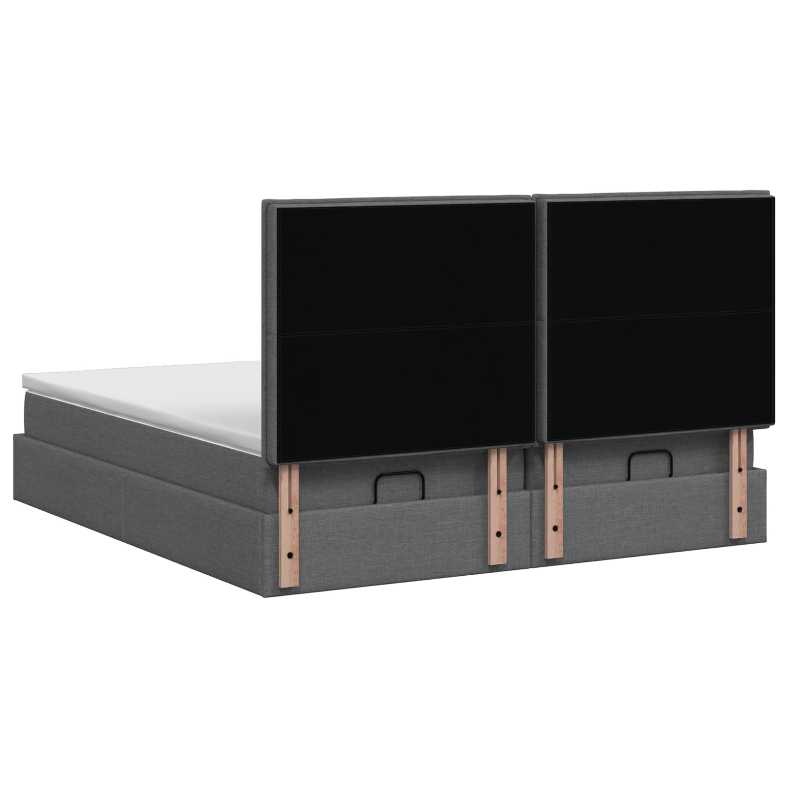 Κρεβάτι Ottoman με Στρώμα και LED Σκούρο Γκρι 180 x 200 cm
