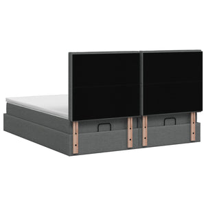 Κρεβάτι Ottoman με Στρώμα και LED Σκούρο Γκρι 180 x 200 cm - Pakobazaar