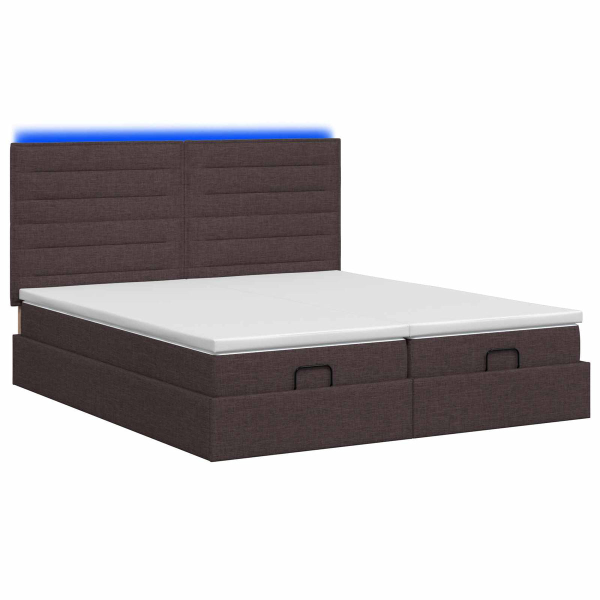 Κρεβάτι Ottoman με Στρώμα και LED Σκούρο Καφέ 180 x 200 cm - Pakobazaar