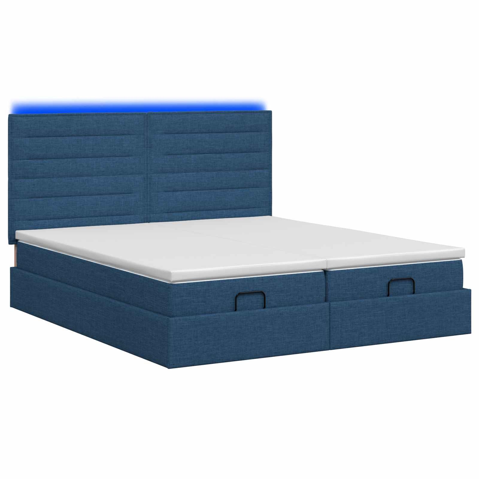 Κρεβάτι Ottoman με Στρώμα και LED Μπλε 180 x 200 cm Ύφασμα - Pakobazaar