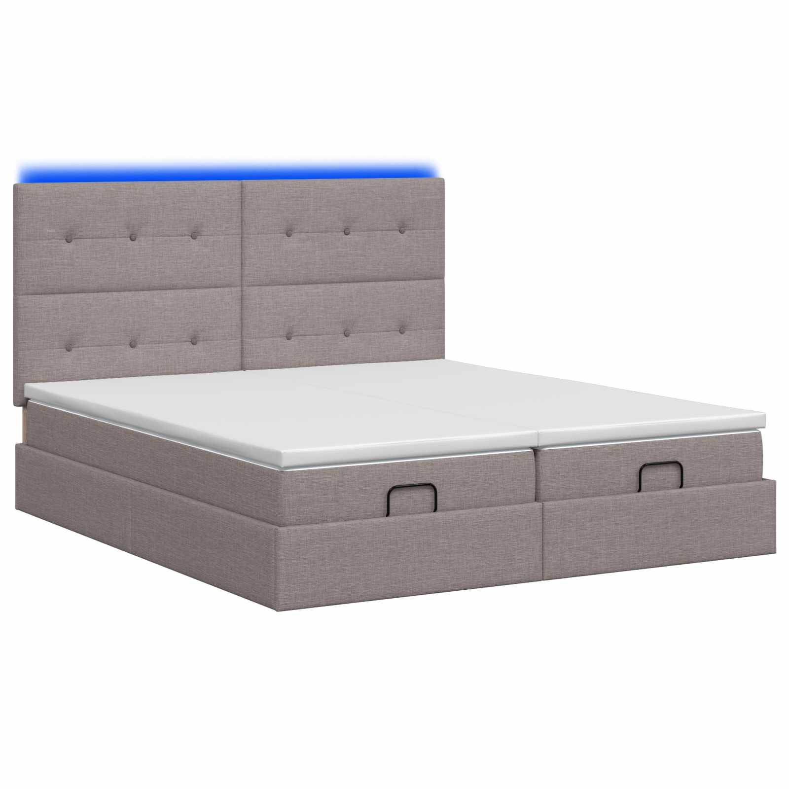 Κρεβάτι Ottoman με Στρώμα και LED Taupe 180 x 200 cm Ύφασμα - Pakobazaar