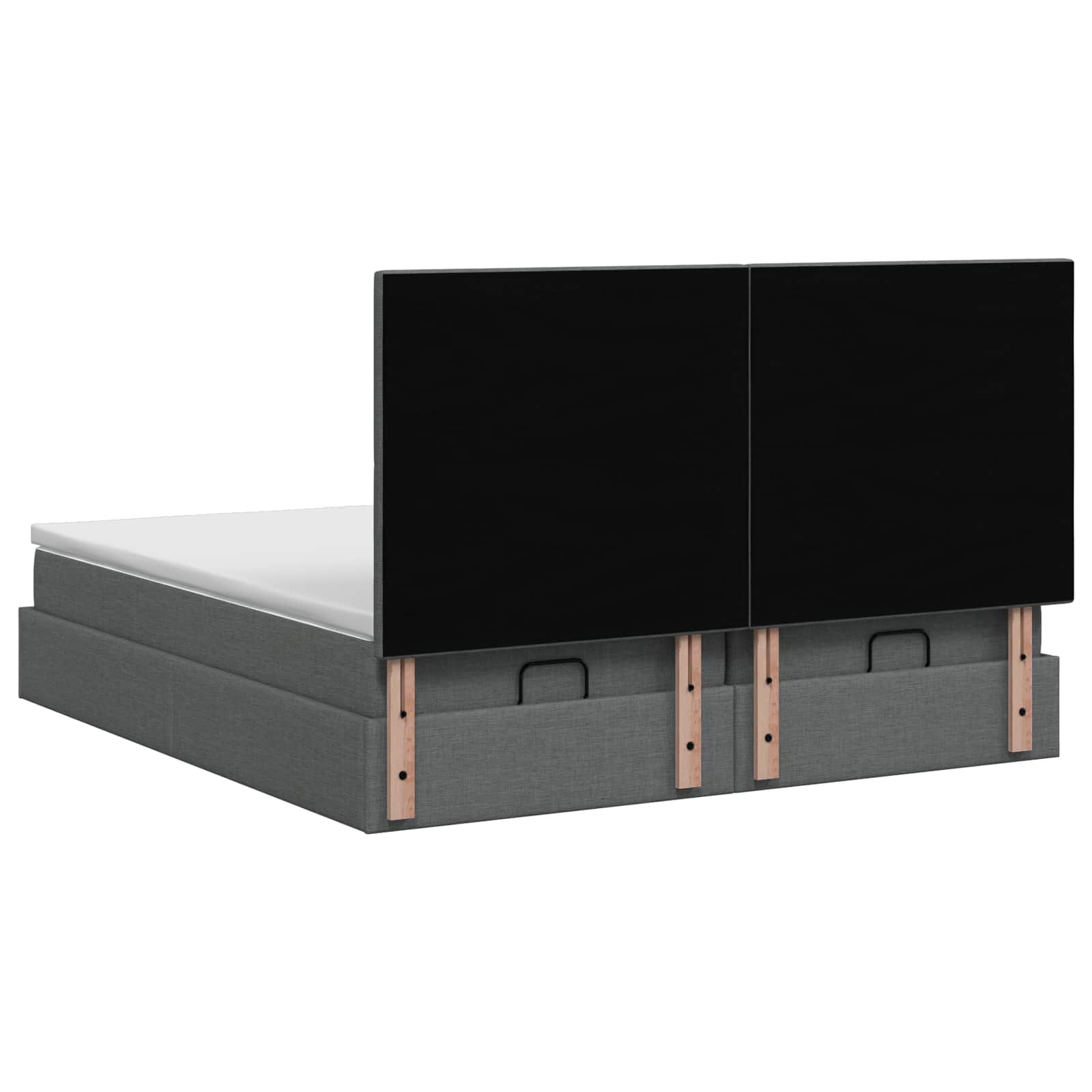 Κρεβάτι Ottoman με Στρώμα και LED Σκούρο Γκρι 160 x 200 cm - Pakobazaar