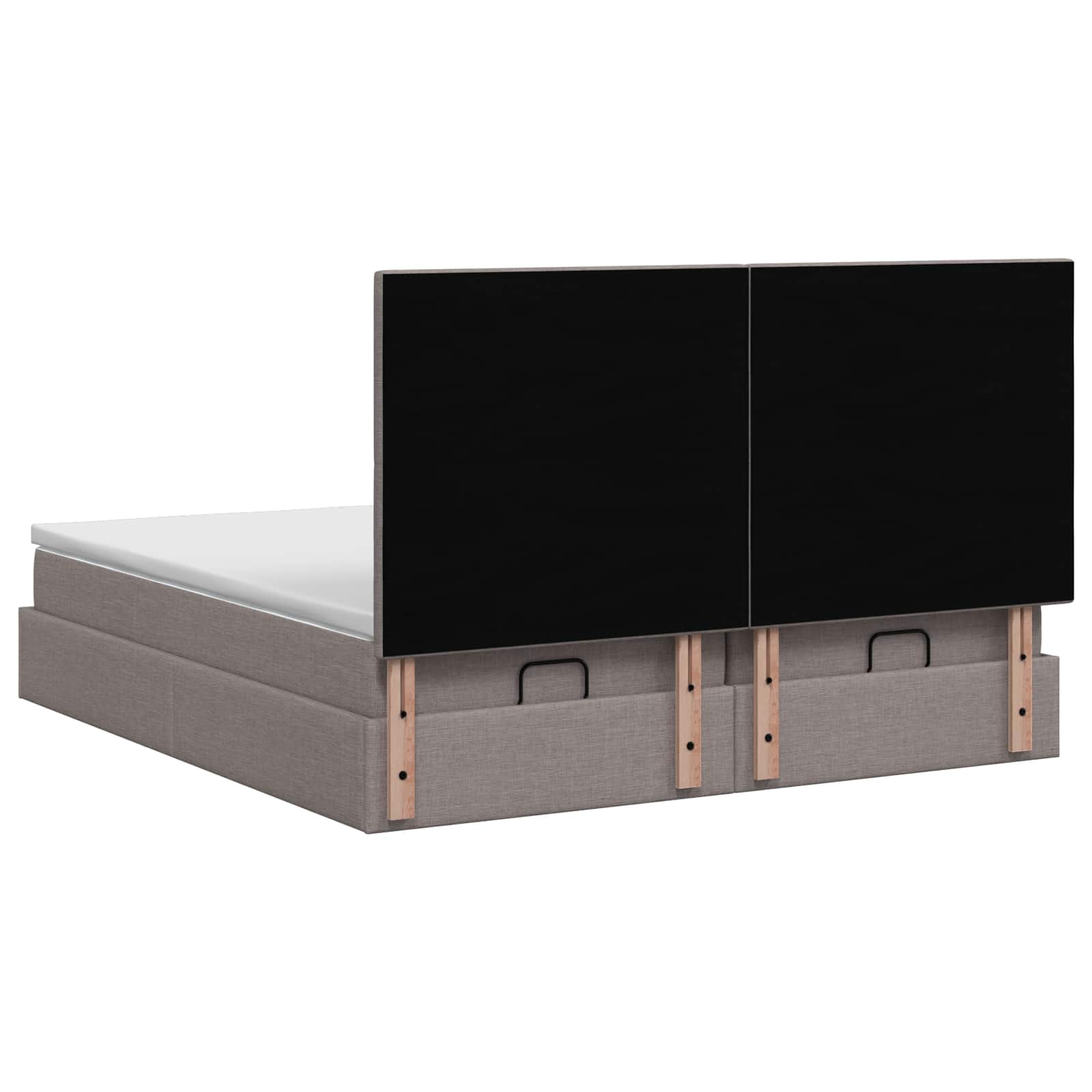 Κρεβάτι Ottoman με Στρώμα και LED Taupe 200 x 200 cm Ύφασμα