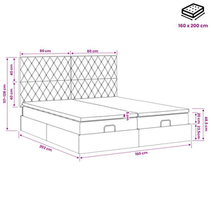 Κρεβάτι Ottoman με Στρώμα και LED Σκούρο Γκρι 160 x 200 cm - Pakobazaar