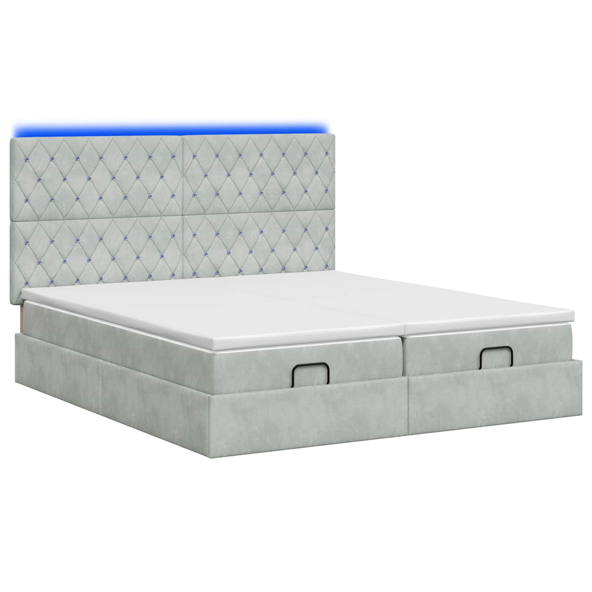 Κρεβάτι Ottoman με Στρώμα και LED Ανοιχτό γκρι 180 x 200 cm - Pakobazaar
