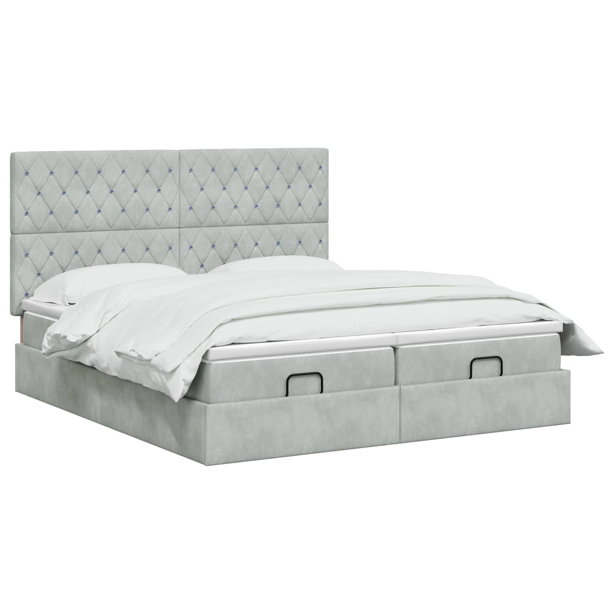 Κρεβάτι Ottoman με Στρώμα και LED Ανοιχτό γκρι 180 x 200 cm - Pakobazaar