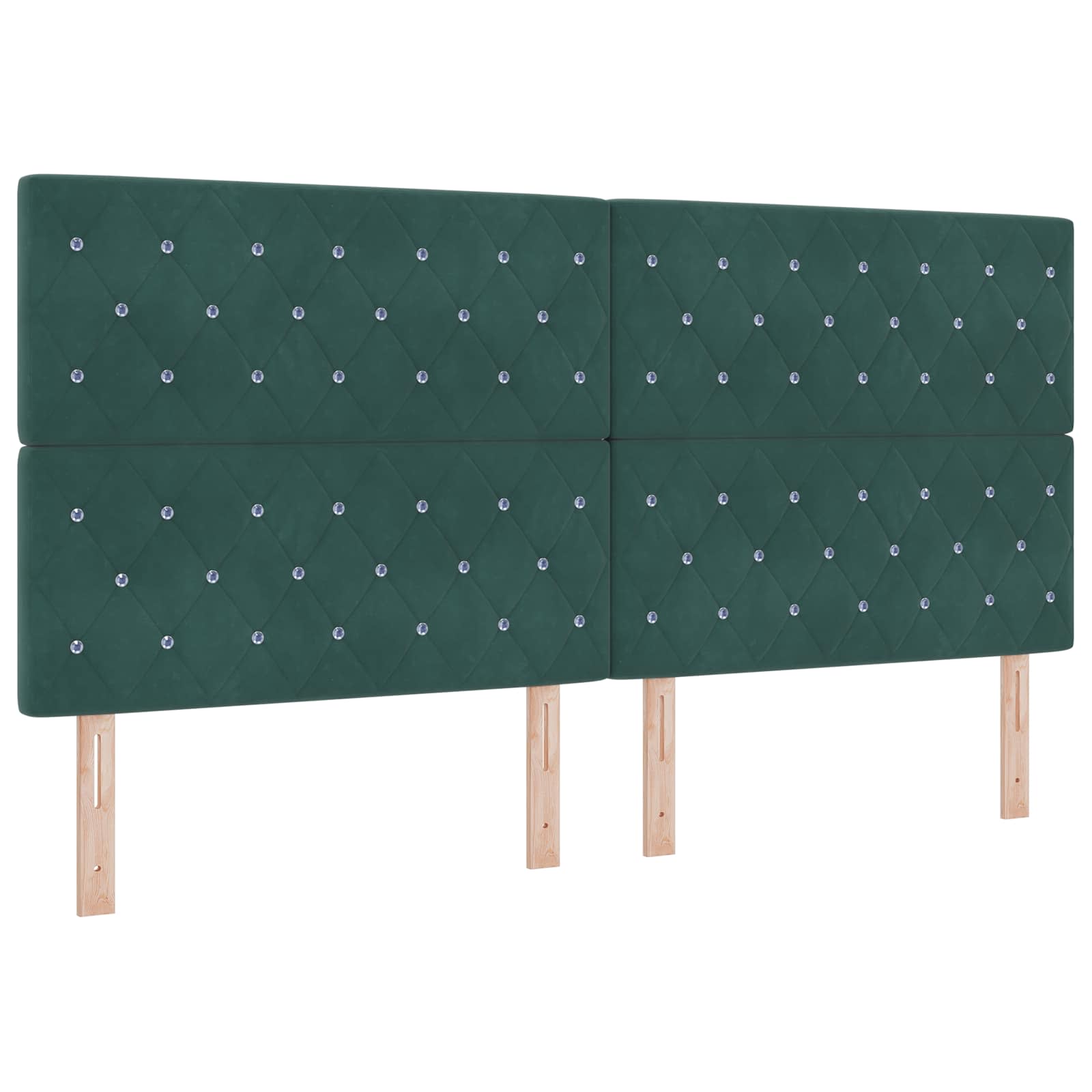 Κρεβάτι Ottoman με Στρώμα και LED Σκούρο Πράσινο 200 x 200 cm