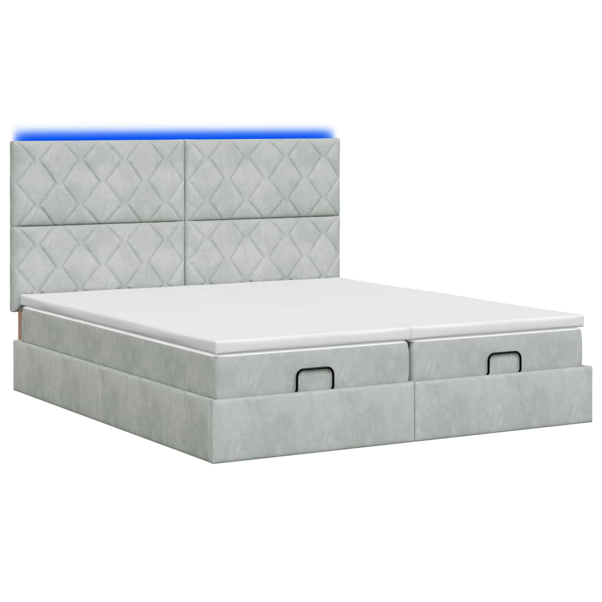 Κρεβάτι Ottoman με Στρώμα και LED Ανοιχτό γκρι 160 x 200 cm - Pakobazaar