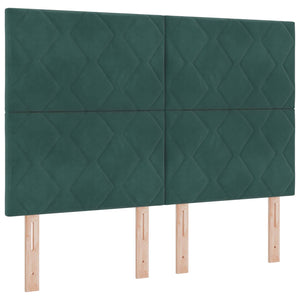 Κρεβάτι Ottoman με Στρώμα και LED Σκούρο Πράσινο 160 x 200 cm