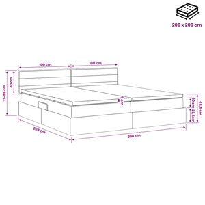 Κρεβάτι με αποθηκευτικό χώρο και στρώμα Taupe 200 x 200 cm