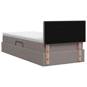 Κρεβάτι με αποθηκευτικό χώρο και στρώμα Taupe 90 x 200 cm