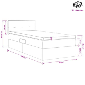 Κρεβάτι με αποθηκευτικό χώρο και στρώμα Taupe 90 x 200 cm