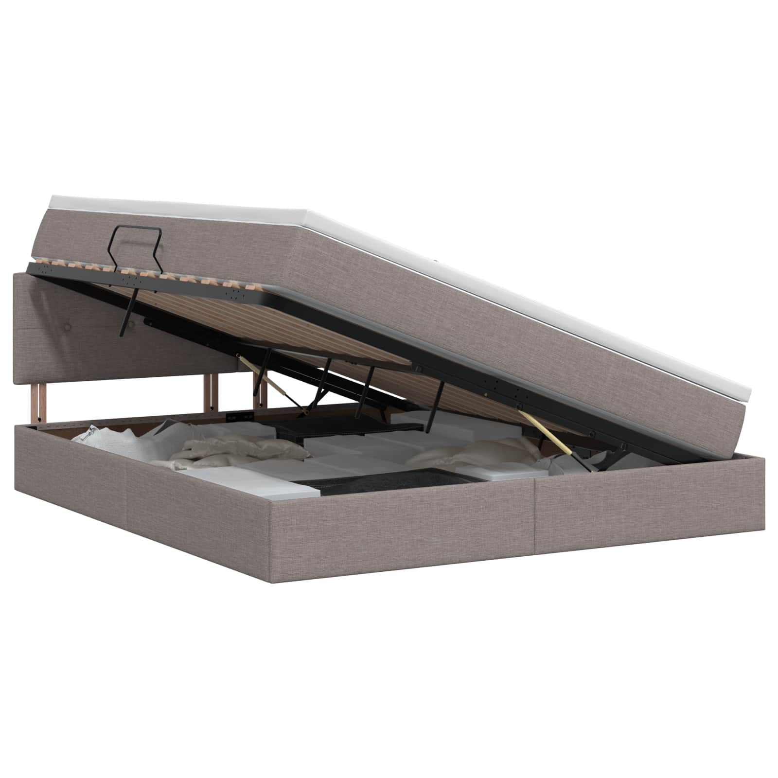 Κρεβάτι με αποθηκευτικό χώρο και στρώμα Taupe 140 x 190 cm