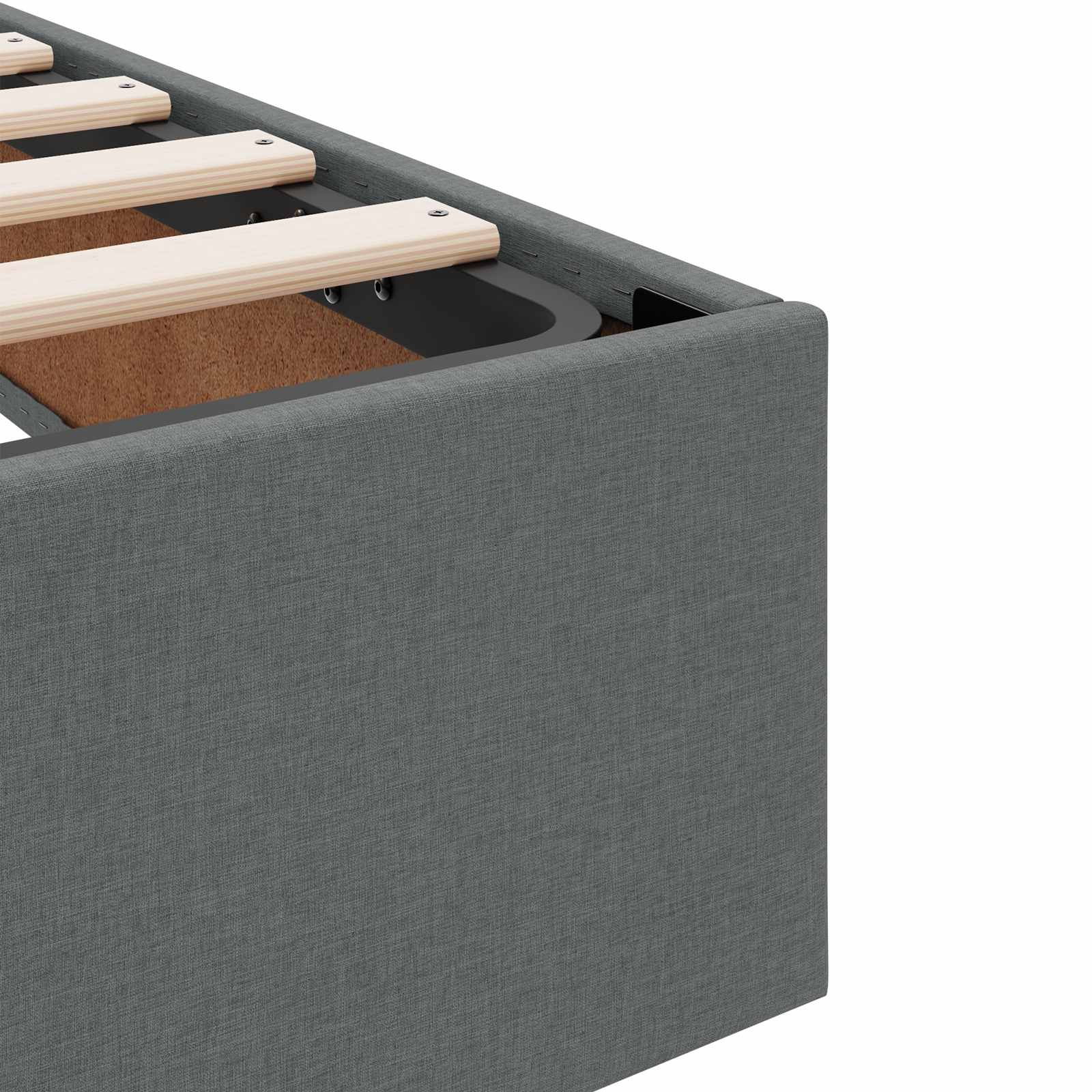 Κρεβάτι με αποθηκευτικό χώρο και στρώμα Σκούρο Γκρι Βελούδο - Pakobazaar
